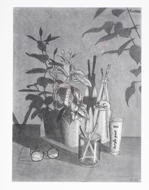 Midnight shadows [art original] / Nathan Christianson. ©2022. Media: charcoal, graphite ; 22 inches x 30 inches (34 inches x 26 inches, framed).