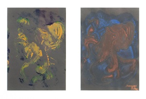 Octopus and anchor #1; Octopus and anchor #2 [art original] / Morgan Litke. ©2022. Media: acrylic paint print ; 12 inches x 9 inches (19 inches x 14 inches, framed)