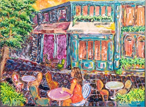 Sunday morning in August [art original] / Margaret Browning. ©2022. Media: acrylic on art board ; 18 inches x 24 inches (18 inches x 24 inches, framed).